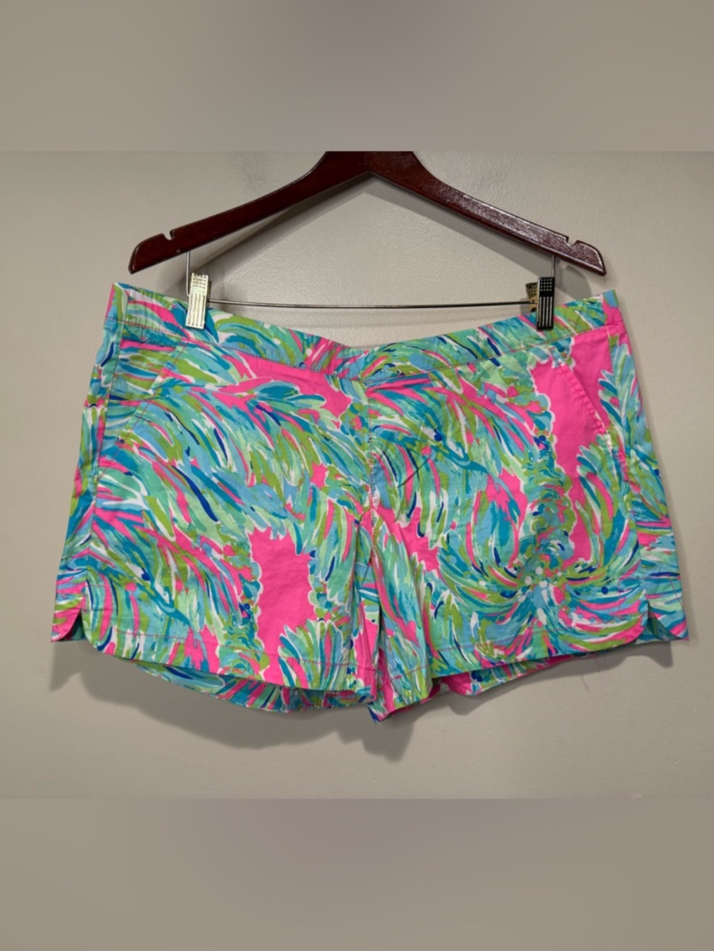 Lilly Pulitzer Pink Multicolor Palm-Print Cotton Shorts